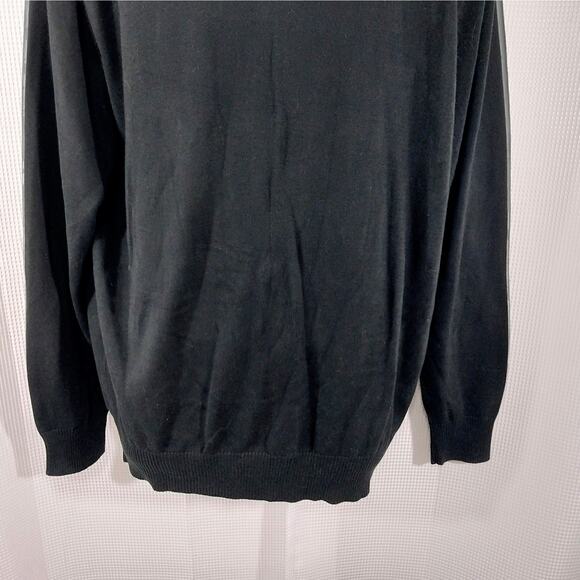 JOSEPH A. BANK! RICH BLACK 100% PIMA COTTON V-NECK PULLOVER SWEATER! SZ L - Picture 4 of 8